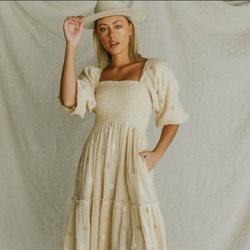 Free People Dahlia Embroidered Dress